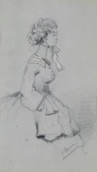 Giovane donna con un nastro, 1857